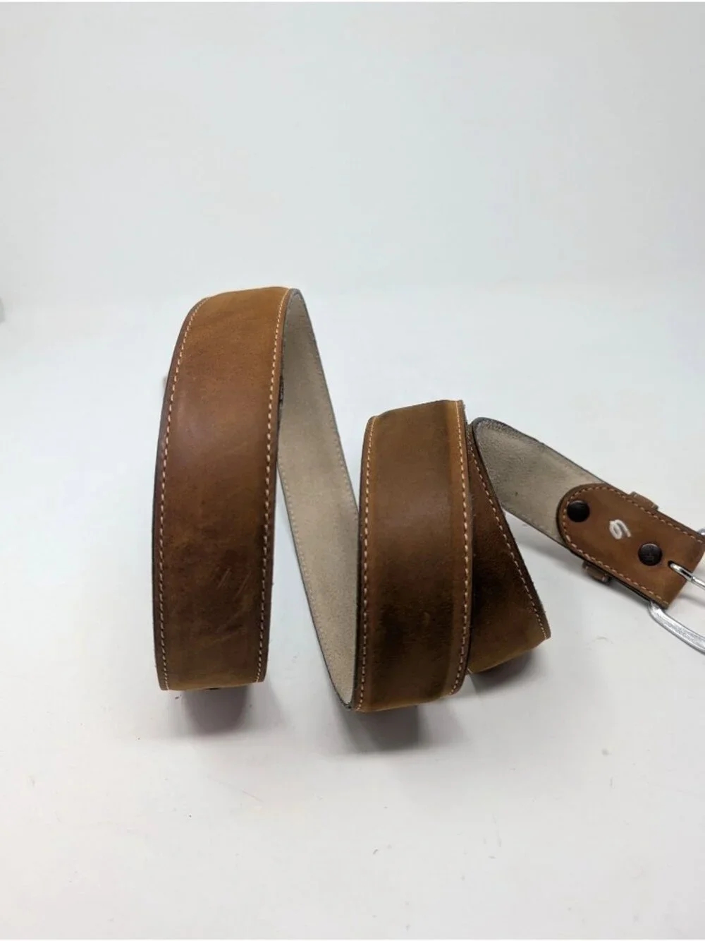 Vintage Justin Brown Leather Belt 52 Western Suede